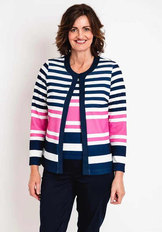 Avalon Striped Jacket & Top Twinset, Pink