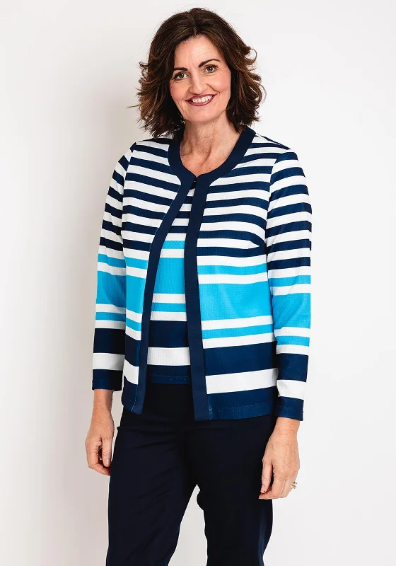 Avalon Striped Jacket & Top Twinset, Navy