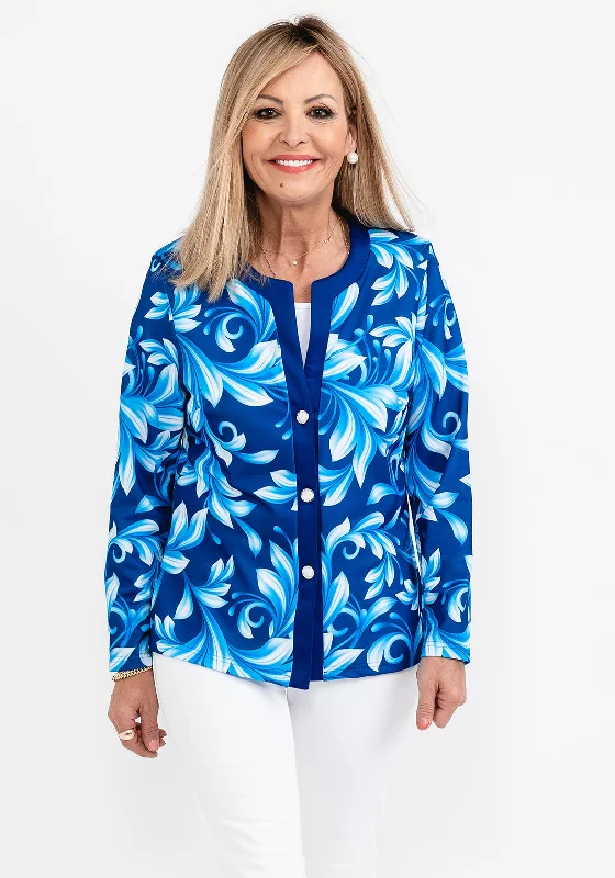 Avalon Abstract Print Jacket & Top Twinset, Royal Blue