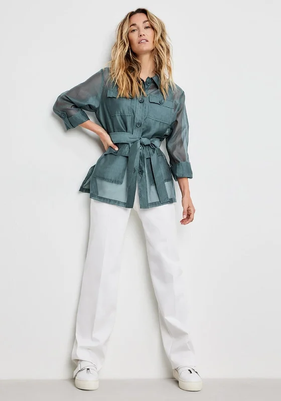 Gerry Weber Sheer Belted Shirt, Green