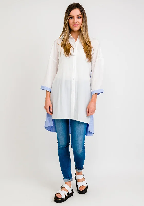 Jovonna Ostuni Panel Shirt, White & Blue