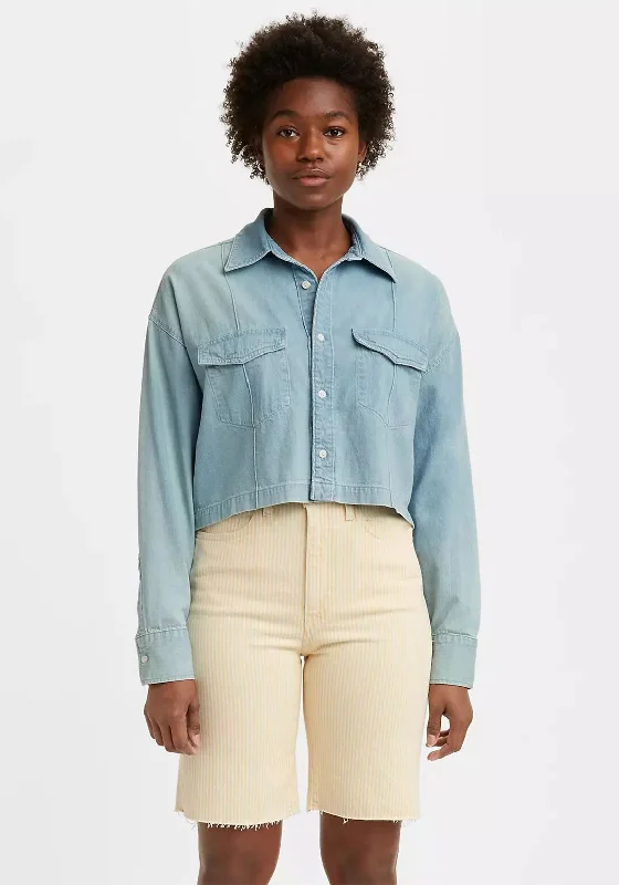 Levis® Womens Made & Crafted Relaxed Shirt, Ocean Spray Light Indigo 0002