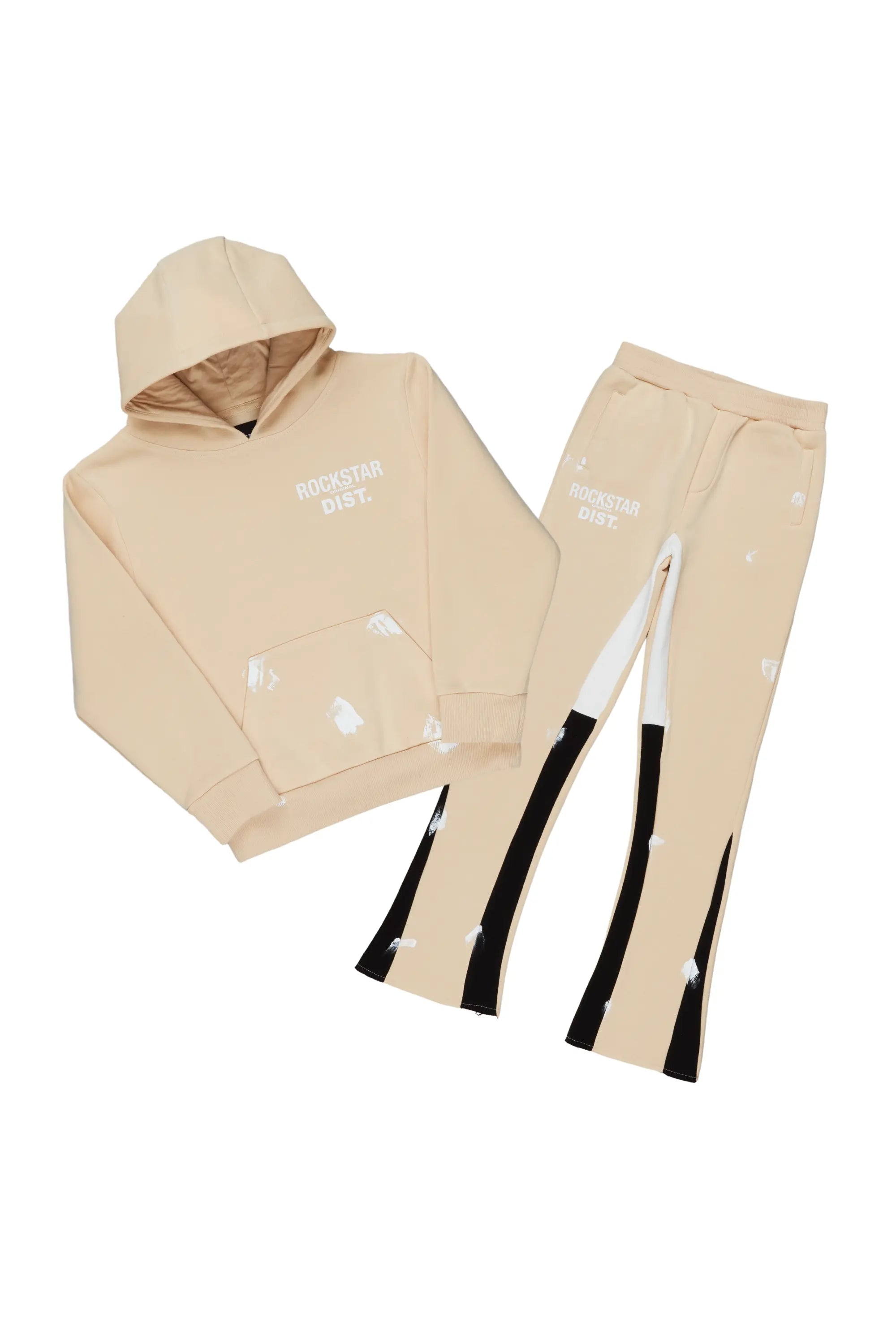 Boys Raffer Beige/Black Stacked Pant Set