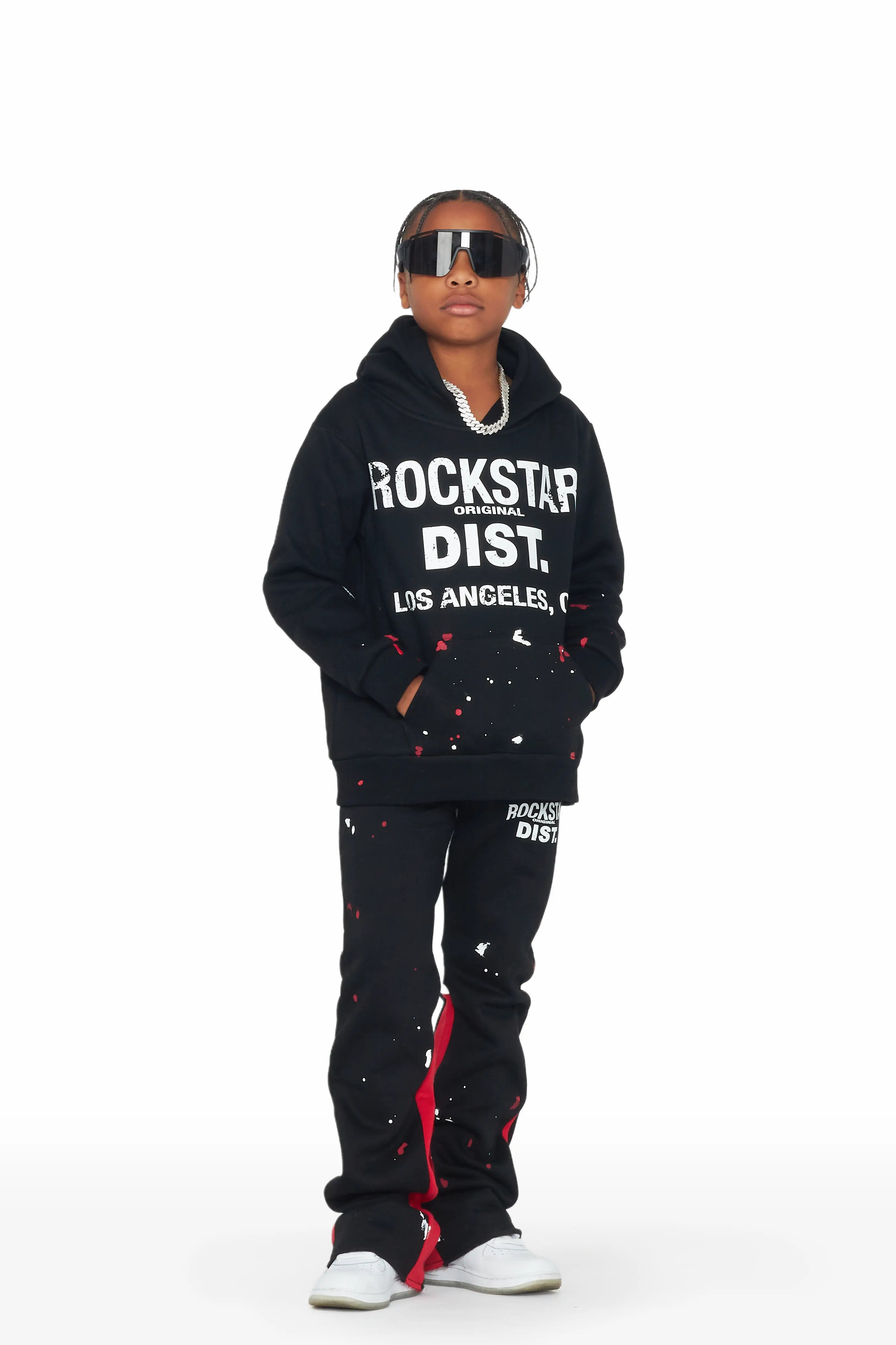 Boys Scottie Black Stacked Flare Track Set