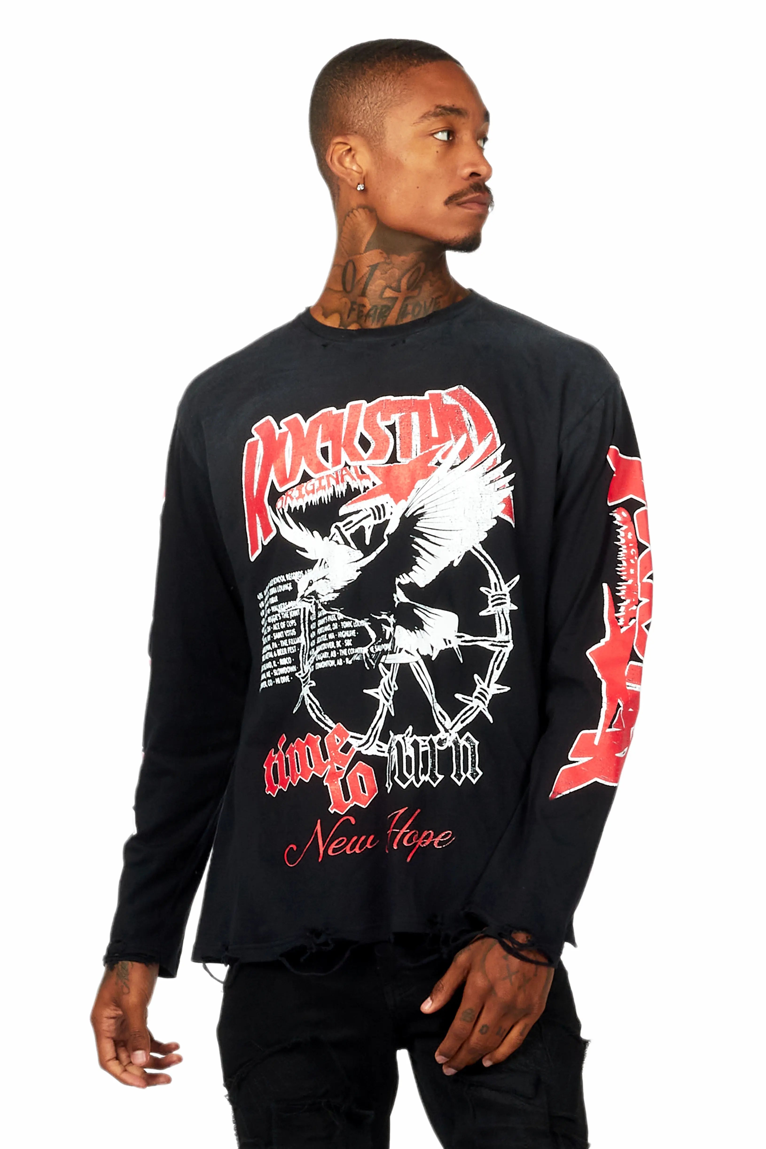 Burial Black Long Sleeve Graphic T-Shirt