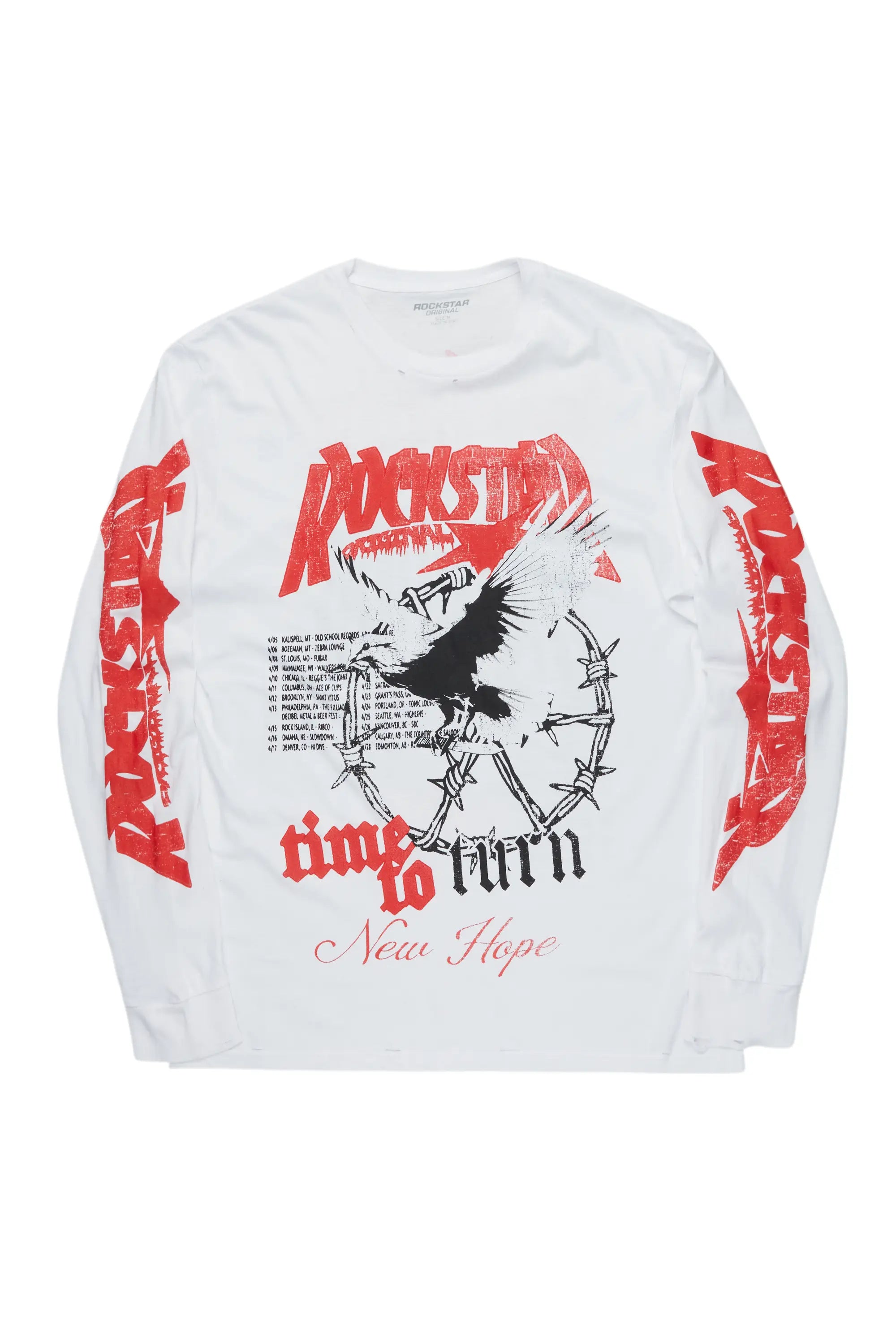 Burial White Long Sleeve Graphic T-Shirt