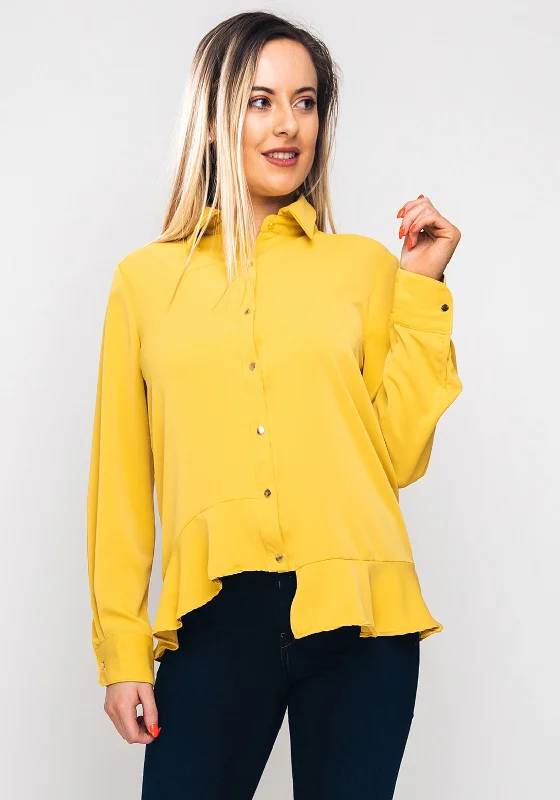 Seventy1 Asymmetric Trim Shirt, Mustard