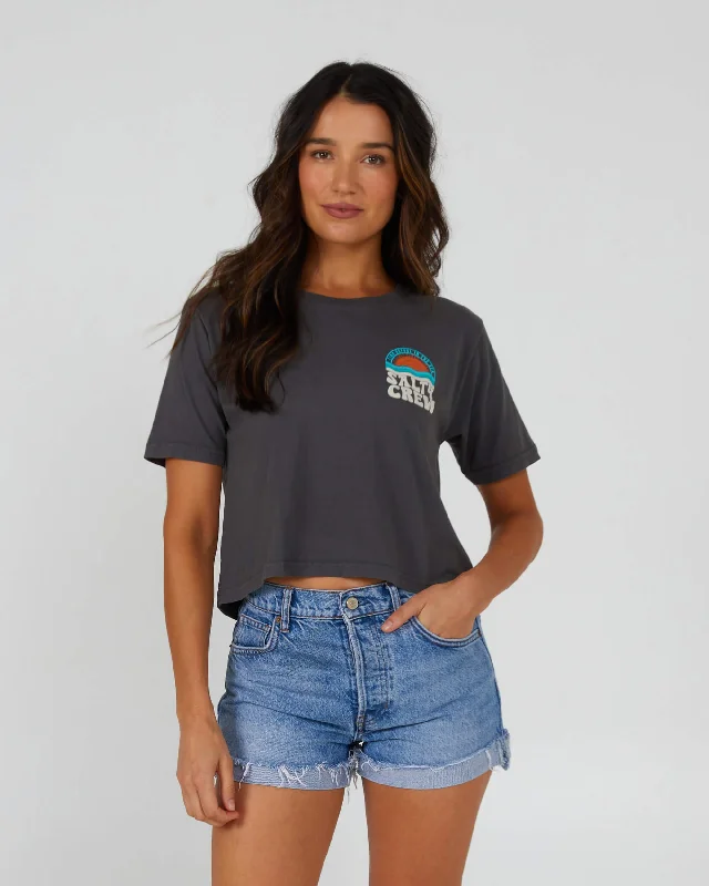 Sundown Crop S/S Tee - Charcoal