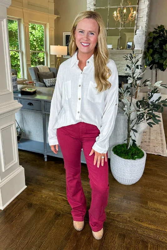 White Cotton Button Down Collared Shirt