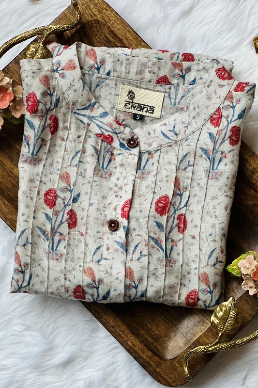 White Mughal Flower Shirt