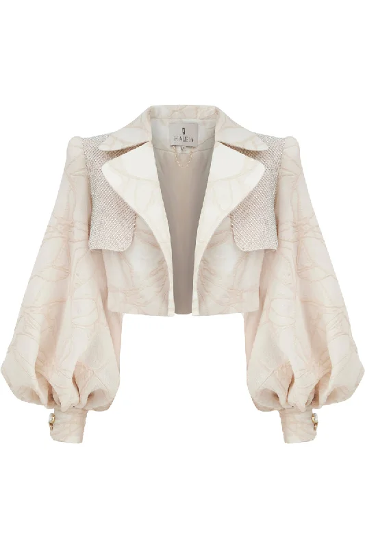 CREAM PUFF SLEEVED ARMOR CROP JACKET